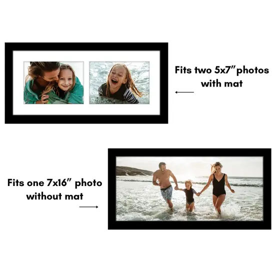 Americanflat 7x16 Collage Picture Frame - Fits Two 5x7 Photos or One 7x16 Picture {4}