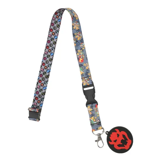 Super Mario Brothers Bowser Lanyard With Metal Charm And ID Sleeve {4}