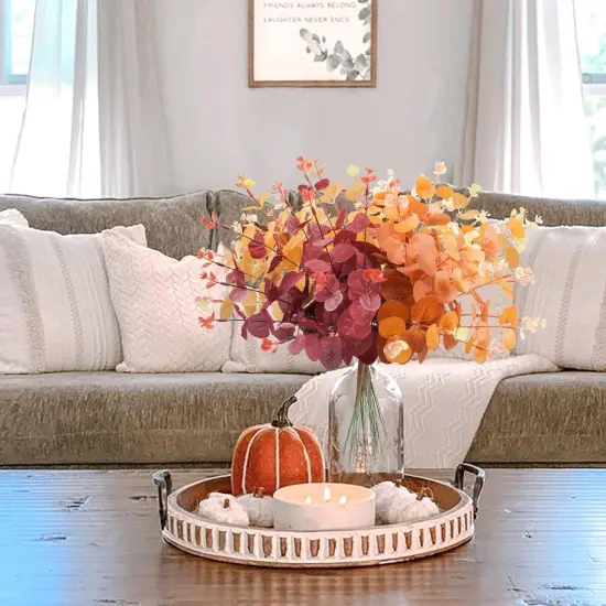 36Pcs Artificial Fall Eucalyptus Leaves {3}