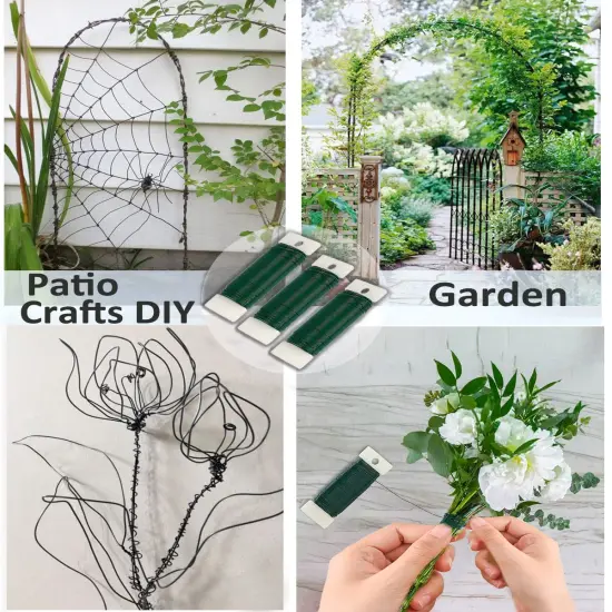 Green Floral Wire,Christmas Wire Wreath Wire 3 Pack 118 Yards 22 Gauge Flexible Paddle Wire Florist Wire Green Wire for Crafts,Christmas Wreaths Tree,Garland and Floral Flower Arrangements {1}