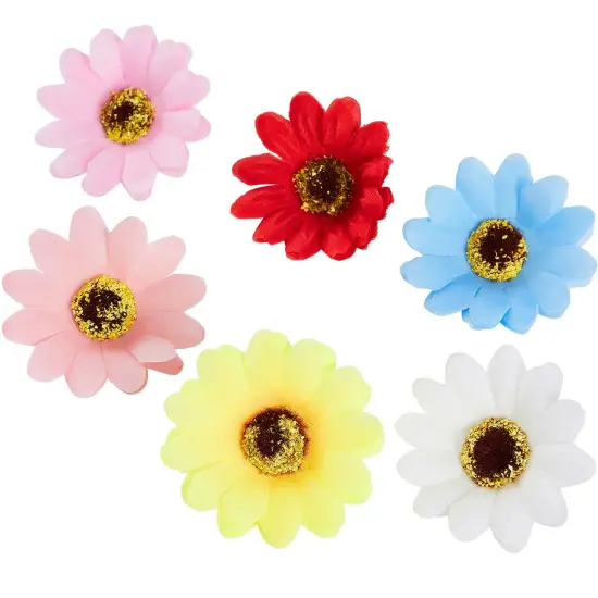 Juvale 60 Pack Artificial Daisy Flowers - 6 Colors, 2 Inches, Fake Carnations for Wedding, Bridal Shower & Valentine's Day Decorations, Arts and Crafts Multicolor {6}