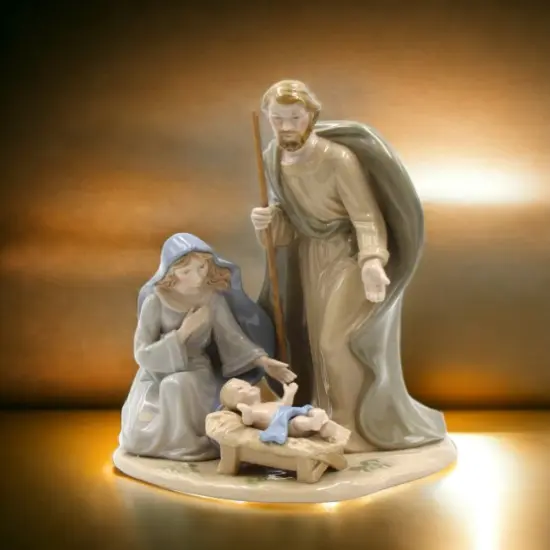 Ceramic Large Size Holy Family Nativity Figurine, Home Décor, Religious Décor, Religious Gift, Church Décor, Baptism Gift {1}