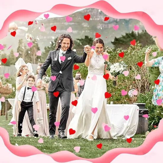 Valentine's Day Heart Paper Confetti, Red Heart Tissue Decorations Valentine Party Scatter Table Confetti Sprinkles Hearts for Balloons Wedding Birthday Festival Supplies {5}