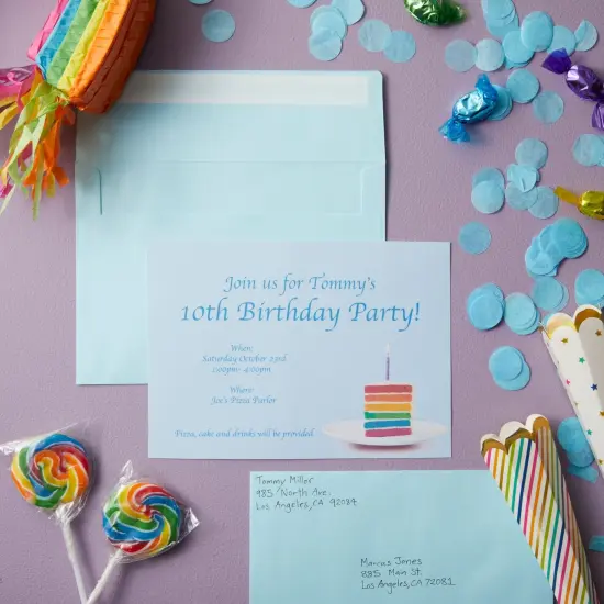 200-Pack 5x7-Inch Light Blue Envelopes with Square Flap and Peel and Press Closure for For Birthday, Wedding, and Anniversary Party Invitations, Greeting Cards, Thank You Notes {2}