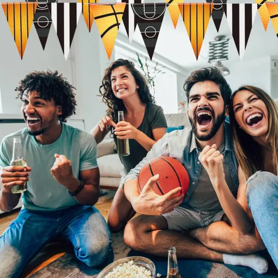 131 ft Basketball Pennant Banners American Basketball Banner Pennant Flag Garland Bunting for Basketball Party Supplies Birthday Party Home Outdoor Hanging Decoration, 4 Pcs {4}