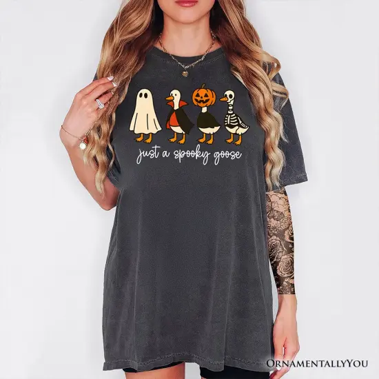 Just a Spooky Goose T-Shirt, Funny Halloween Costumes Tee {6}