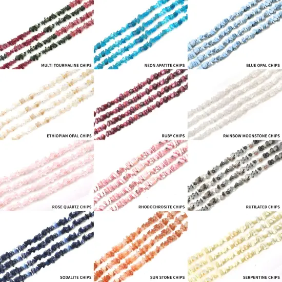 Natural Chip Beads, 34 Inch, Genuine Chip Strands, Drilled Strung Nugget Beads, 3-7mm, Polished, GemMartUSA (70001) Rutilated {4}