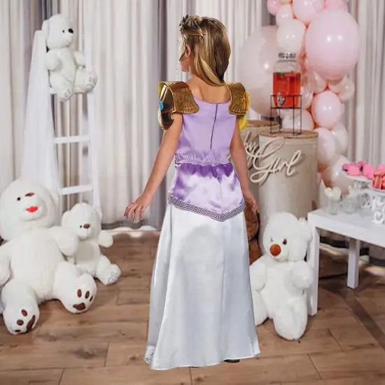 Girls Zelda Deluxe Princess Costume with Tiara and Waist Medallion {2}