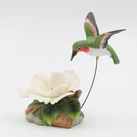 Ceramic Hummingbird with Camellia Flower Figurine, Home Décor, Gift for Her, Gift for Mom, Kitchen Décor, Birdwatcher Gift {2}