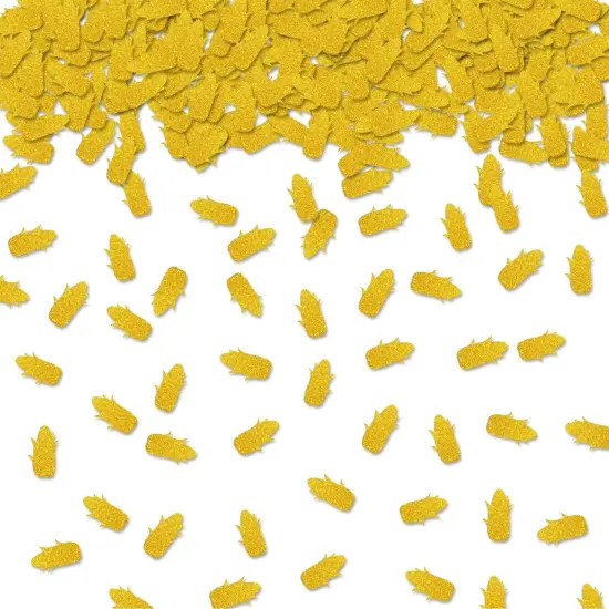 100pcs Corn Confetti, Gold Glitter Vegetables Corn Table Confetti for Baby Shower, Corn Paper Scatters, First Birthday/Welcome Baby Party Table Decoration {1}