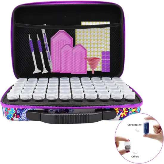 Diamond Painting Tools Storage Case,60 Slots Diamond Art Kits with Accessories for Craft Jewelry Beads Organizer Boxes {2}