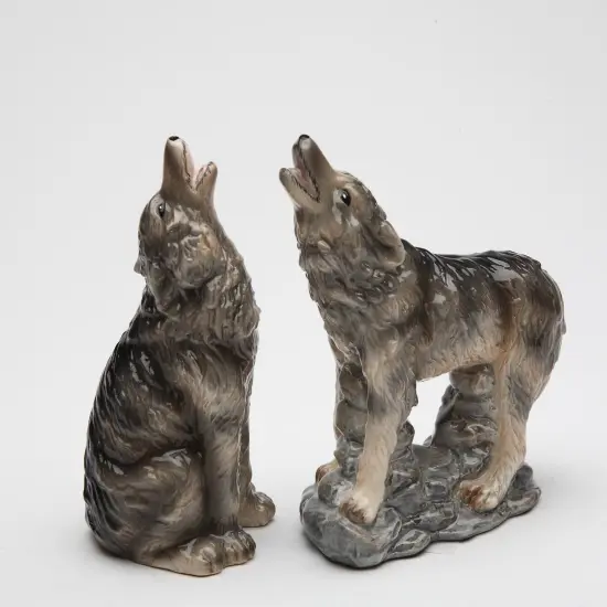 Ceramic Wolf Salt & Pepper Shakers, Home D&eacute;cor, Gift for Her, Gift for Mom, Kitchen D&eacute;cor, Cabin Decor {3}