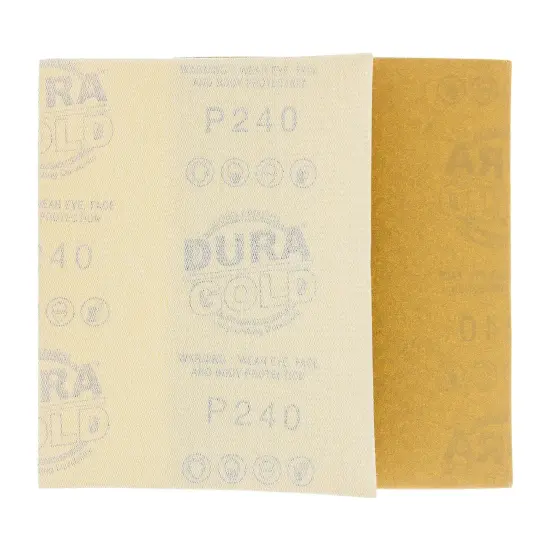 240 Grit - 1/4 Sheet Hook & Loop Sandpaper 5.5" x 4.5" - For Automotive & Wookworking Palm Sanders - Box of 25 {4}