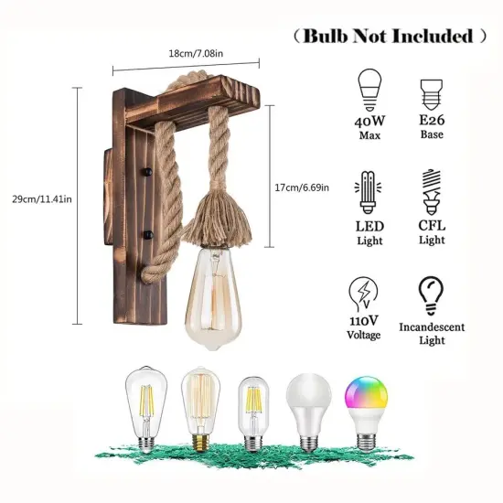 Rustic Indoor Wall Light Lantern Living Room Hallway Porch Sconce Lamp Fixture {3}