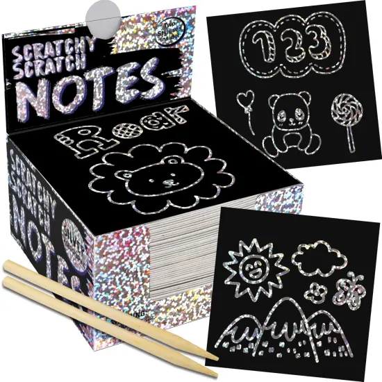 PURPLE LADYBUG Silver Holographic Scratch Art Mini Notes - Scratch Art for Kids, Summer Activities, Camping Games for Ages 4-8 {1}