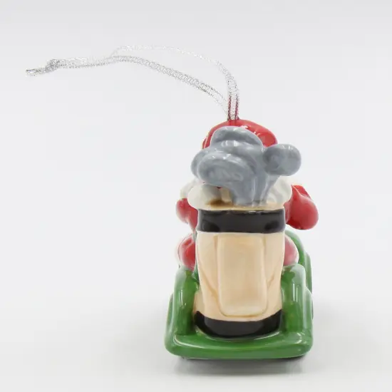 Ceramic African American Santa Driving Golf Kart Ornament, Home D&eacute;cor, Gift for Her, Mom, Him, Dad, Christmas tree D&eacute;cor, Wall Decor {5}