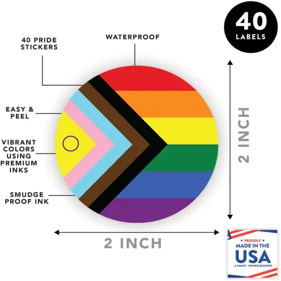 Gay Pride Stickers, Intersex Progress Pride Flag Pride Accessories Bulk Pride Merch, Gay Stickers LGBTQ Stickers for Pride Month Gay Pride Stuff 40 Pack Bulk Stickers for Small Business {2}