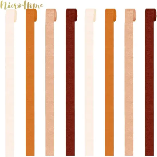 Wedding Decorations, 8 Rolls Rust Orange Brown Crepe Paper Streamers-82 Ft Long {2}