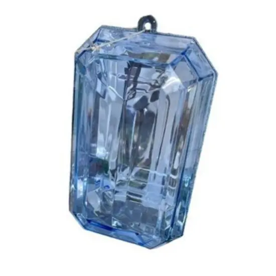 9" Acrylic Rectangle Jewel Ornament: Sapphire Blue {1}