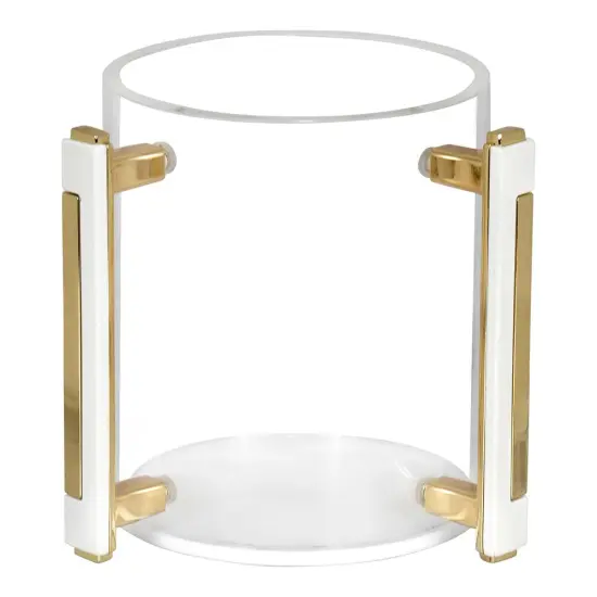 Lucite Clear Wash Cup with Gold Designed Handles {1}