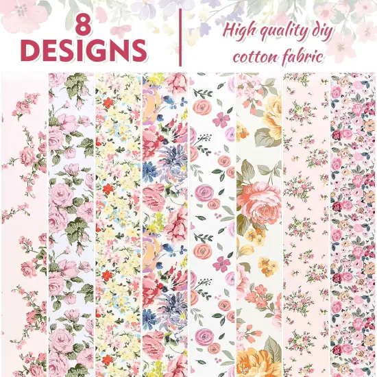 40 Pcs Pink Retro Floral Cotton Jelly Fabric Strips, 2.55 Inch Cotton Fabric Bundles (Hydrangea) {3}