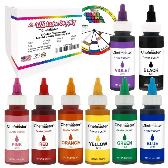 Chefmaster 2-Ounce Liquid Candy Color 8 Color Kit {1}