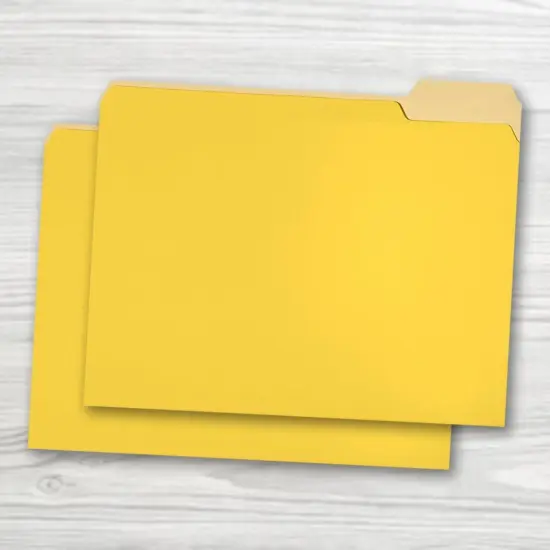 School Smart Colored File Folders Two-Tone, Letter Size, 1/3 Cut Tabs, Yellow, Pack of 100 {5}