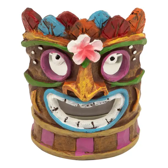 Northlight Floral Tiki Mask Tea Light Candle Holder - 4.5" - Multicolor {5}
