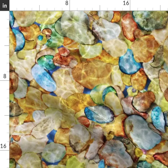 Various Fabrics by the Yard or Fat Quarter River Rocks Water Nature Lake Geology Geode Custom Printed Fabric by Spoonflower {2}