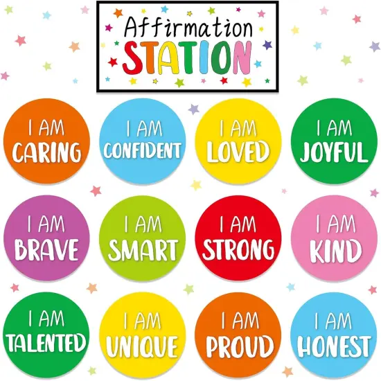 Affirmation Station Bulletin Board Set - Bright Color {1}