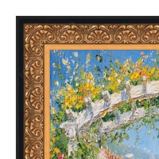 Antique Floral Gold With Black Lip Picture Frame 32x24 frame {2}