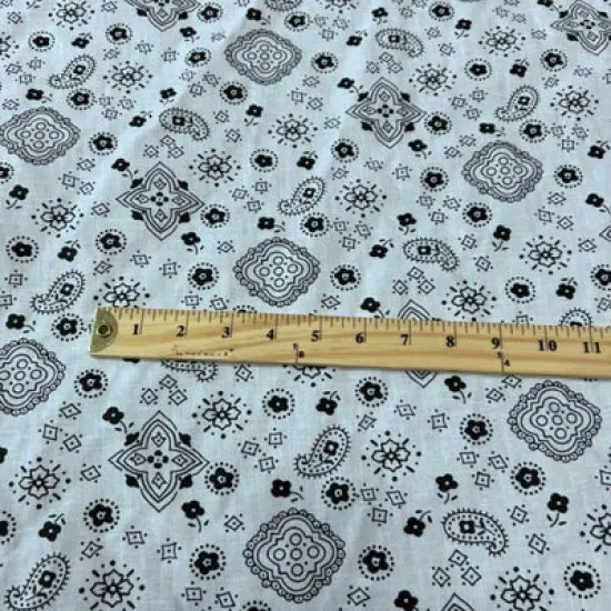 1 Yard Bandana Print Poly Cotton Fabric 58" Yellow {7}