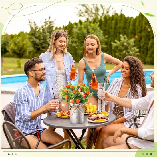 3 Sets Fake Tangerine&zwnj; Orange Centerpieces {5}