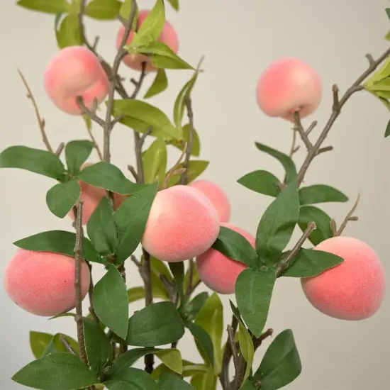 3 Bunches 27.5inch Artificial Peach Branches Faux Fruit Realistic {4}