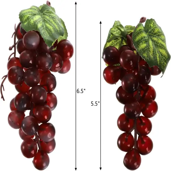 12 Bunches Artificial Grapes, Simulation Lifelike Grape Clusters, 6 Colors, 2 Size {2}