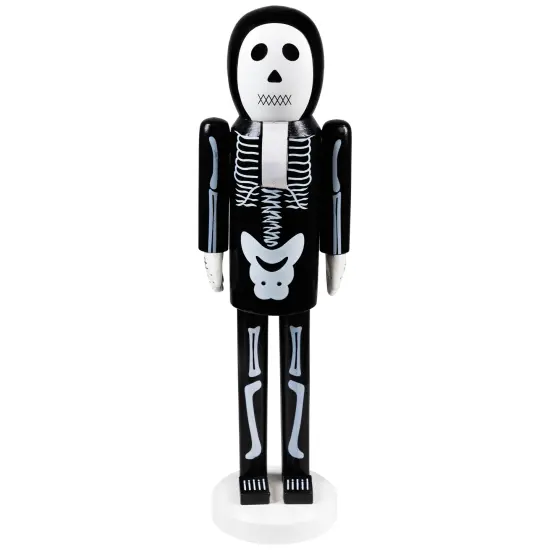 Northlight Skeleton Wooden Halloween Nutcracker - 14" - Black and White {3}