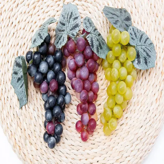 3 Bunches Lifelike Fake Grapes {2}