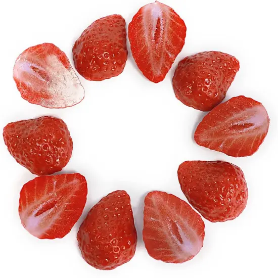 (10 Pcs Half Strawberries)Artificial Strawberry Blocks, Fake Fruit Decorations {1}