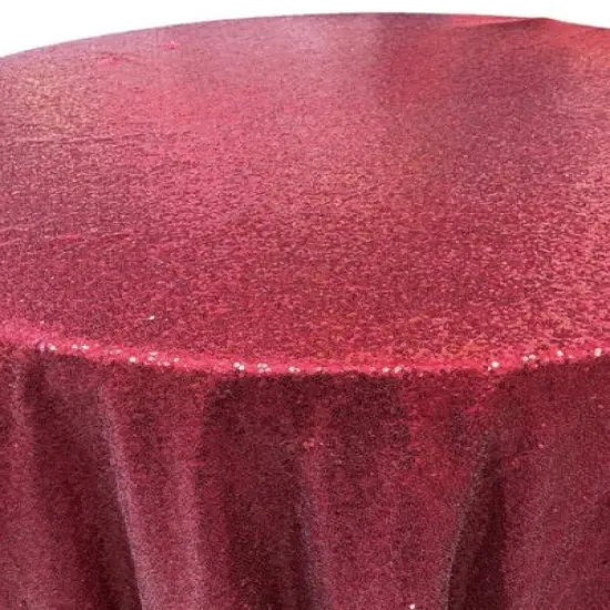 1 Yard Glitz Sequin Round Tablecloth 108 Inches Shiny Polyester Linen for Weddings and Events Navy {3}