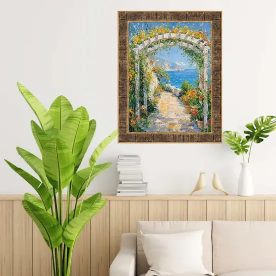 Farmhouse Rustic Wood Black Gold Picture Frame 10x14 frame {6}