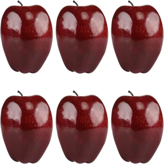 6pcs Artificial Red Apples {1}