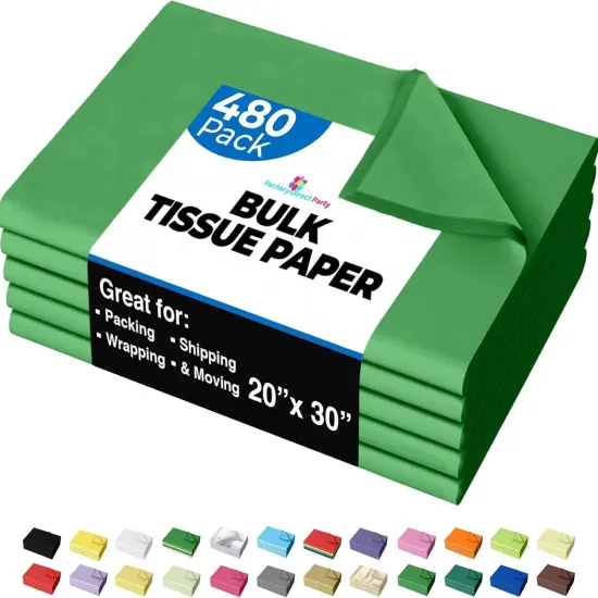 Tissue Paper for Gift Bags -20" X 30" Bulk Tissue Paper Dark Blue 480 Sheets - 10lb Newsprint for Packing, Birthday Gift Box Filler, Packing Supplies for Moving SuppliesEmerald {1}