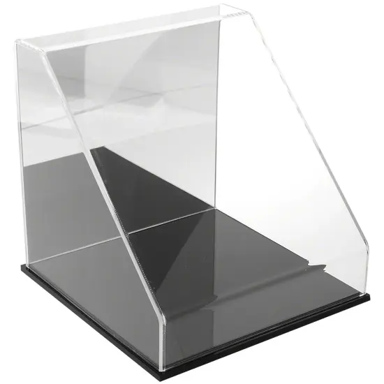 Plymor Clear Acrylic Slanted Front Display Case, 12" x 12" x 12" Black (Mirrored) {1}