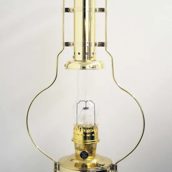 Aladdin Brass Hanging Oil Lamp with Larger Fuel Tank, Genie III Chandelier for Homesteaders or Emergencies, 28 in tall, Brass Trim {5}