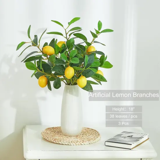3 Pcs Artificial Lemons Tree Branches {4}
