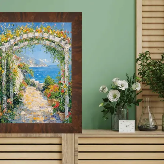 Brown Coffee Burl Wood Flat Picture Frame 11x13 frame {5}