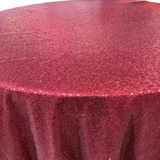 1 Yard Glitz Sequin Tablecloth Round 120 Inch Sparkling Polyester Linen for Weddings and Events Aqua {4}