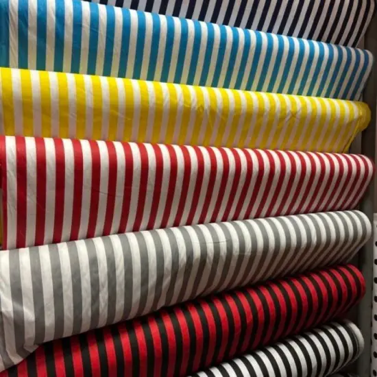 1 Yard Stripe Print Poly Cotton Fabric Yellow/Purple {2}