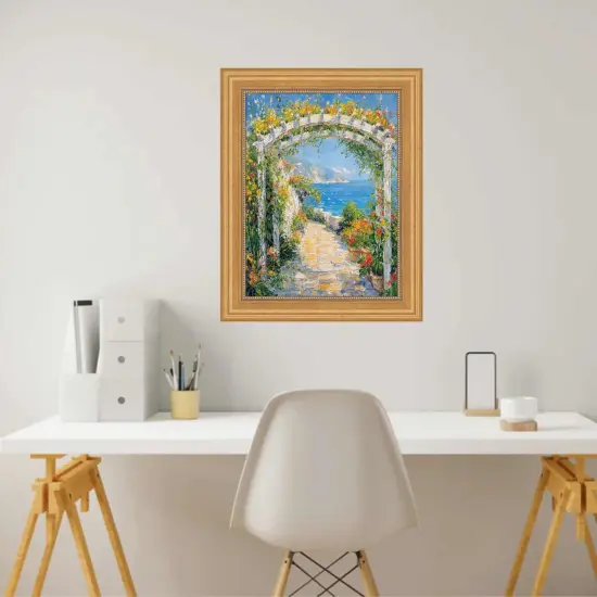 Vintage Scoop Antique Gold Bead Picture Frame 26x26 frame {2}