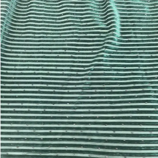 1 yard Green Stripe Jacquard Korean Stretch Velvet Fabric for Dresses Jackets Skirts Pants and Event Wear {2}